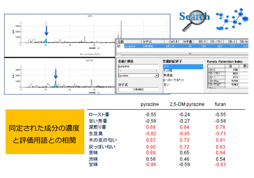 化合物とにおい属性の検索