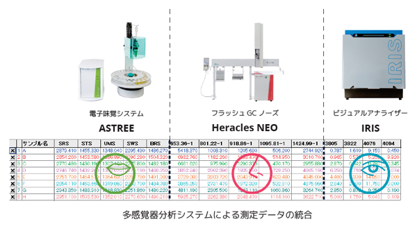 味＋におい＋見た目の測定データ統合